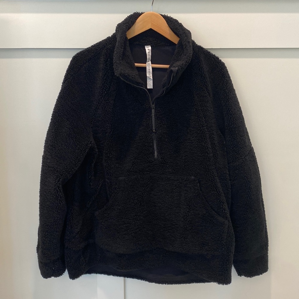 lululemon athletica Black Sherpa Half-Zip Pullover